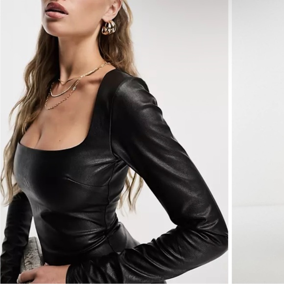 Naked Wardrobe White Faux Leather Top 🤍 - Picture 10 of 10